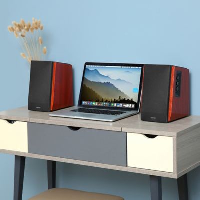 Image showing  66 W Amplified Bluetooth Bookshelf Speaker System with Sub Out and Remote