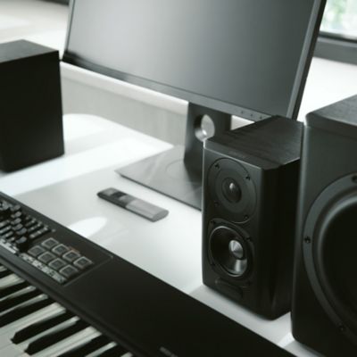 Image showing 7 th Edifier Amplified Bluetooth 2.1 Bookshelf Speakers with Subwoofer and Remote