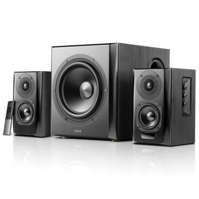 Image showing 9 th Edifier Amplified Bluetooth 2.1 Bookshelf Speakers with Subwoofer and Remote