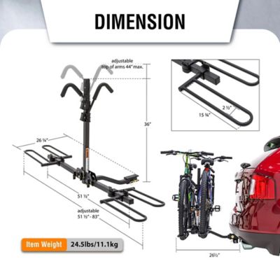 Image showing  80 lb. Capacity Foldable Hitch-Mount Platform 2-Bike Car Rack