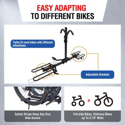 Image showing  80 lb. Capacity Foldable Hitch-Mount Platform 2-Bike Car Rack