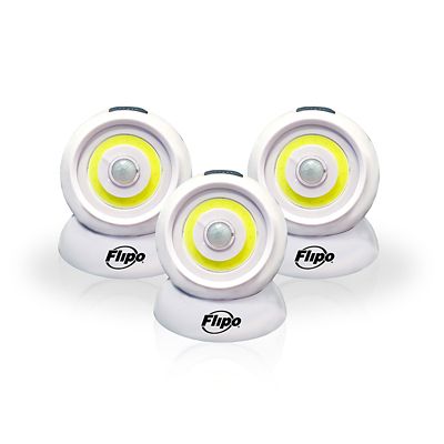 Flipo Revolution Rotatable COB LED Motion Activated Magnetic Spotlight 3 pk.