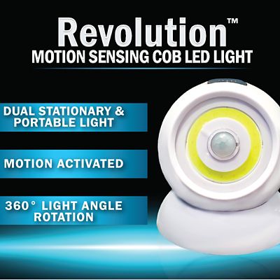 Image showing  Revolution Rotatable COB LED Motion Activated Magnetic Spotlight 3 pk.