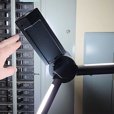 Image showing 5 th Flipo Gray 3 Panel 800 Lumen Rechargeable Work Light