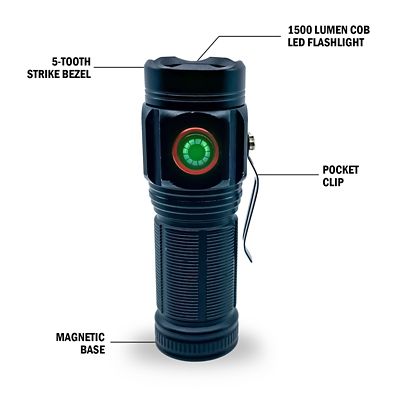 Image showing 2 th Flipo 1500 Lm Mini Tactical Rechargeable Flashlight