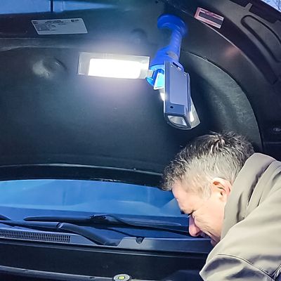 Image showing  Blue 3 Panel 800 Lumen Rechargeable Work Light