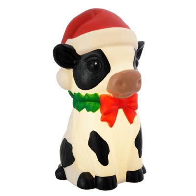 Red Shed 14 in. Blow Mold LED Milk Cow Christmas Decoration