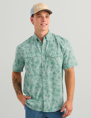 Huk Men's Tide Point Short Sleeve Button Down Shirt