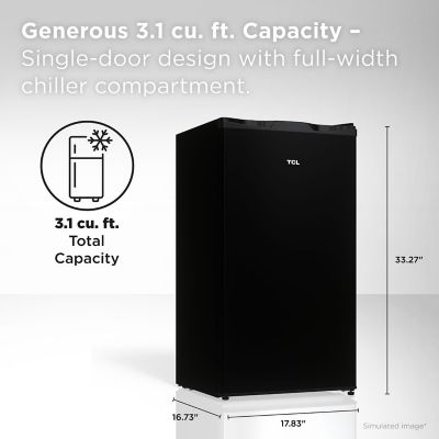 Image showing  3.1 cu. ft. Compact Refrigerator without Freezer, Black