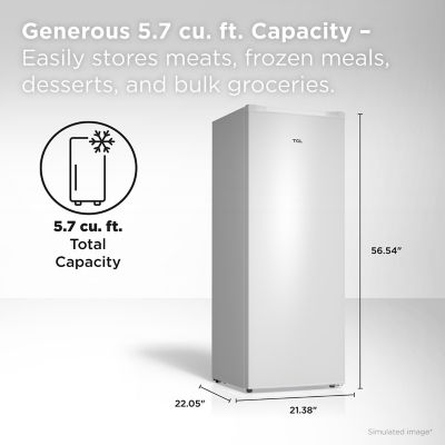 Image showing  5.7 cu. ft. Upright Freezer in White