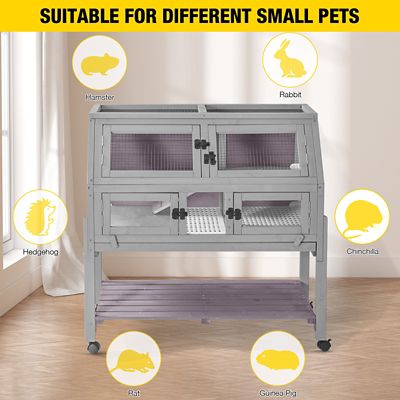 Image showing 5 th Aivituvin Large Guinea Pig Cages,Wooden Guinea Pig Habitat