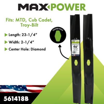 Image showing  2 Blade Set for 42 in. MTD, Cub Cadet, Troy-Bilt Mowers, Replaces OEM numbers 742P05177, 742-05177