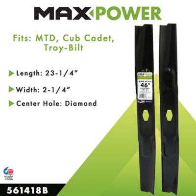 Image showing  2 Blade Set for 46 in. MTD, Cub Cadet, Troy-Bilt Mowers, Replaces OEM numbers 742-05510, 742P05510
