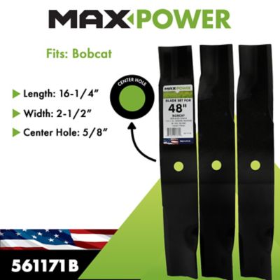 Image showing  3 blades for 48 in. Bobcat mowers. Replaces OEM numbers 112111-01, 0450200, 00450200, 50-1933, 50-2585