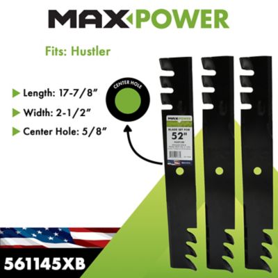 Image showing  3 Commercial Mulching Blade Set for 52 in. Hustler Mowers, Replaces OEM numbers 30227-52X, 785436, 51-2220