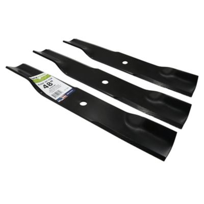 Image showing  3 Hi-Lift Blades Set for 48 in. Hustler Mowers, Replaces OEM numbers 795757, 601123, 601014