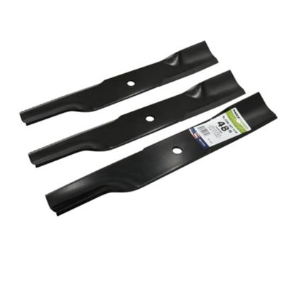 Image showing  3 Hi-Lift Blades Set for 48 in. Hustler Mowers, Replaces OEM numbers 795757, 601123, 601014