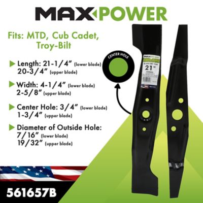 Image showing  2 Blade Set for 21 in. Honda Mowers, Replaces OEM numbers 72511-VK6-000, 72531-VK6-010