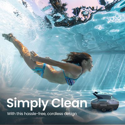 Image showing  SG 800B Cordless Robotic Pool Vacuum for Above-Ground Pools 860 sq. ft. with 22 GPM Suction Power
