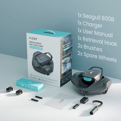 Image showing 9 th Aiper Intelligent SG 800B Cordless Robotic Pool Vacuum for Above-Ground Pools 860 sq. ft. with 22 GPM Suction Power