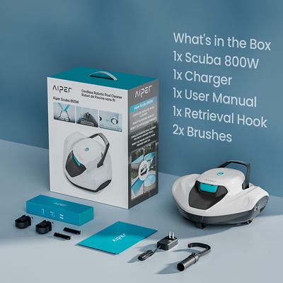 Image showing 8 th Aiper Intelligent Scuba 800 W Cordless Robotic Pool Cleaner, 1320 GPH Suction, 90 min. Runtime for Above-Ground Pools