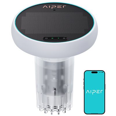 Aiper Intelligent HydroComm 24/7 Water Quality Monitor for Pools, Tracking TDS, EC, pH, Temp & ORP, Solar Powered
