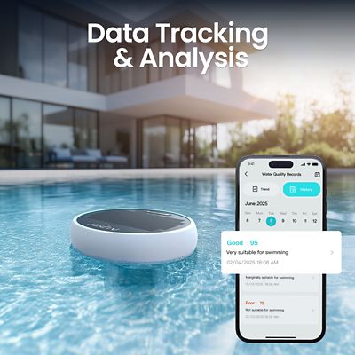 Image showing 5 th Aiper Intelligent HydroComm 24/7 Water Quality Monitor for Pools, Tracking TDS, EC, pH, Temp & ORP, Solar Powered