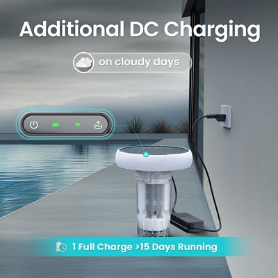 Image showing 7 th Aiper Intelligent HydroComm 24/7 Water Quality Monitor for Pools, Tracking TDS, EC, pH, Temp & ORP, Solar Powered