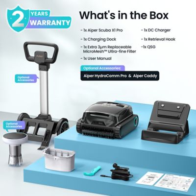 Image showing 8 th Aiper Intelligent Scuba X1 Pro Adaptive Robotic Pool Cleaner, Ultra-Fine Filtration, Works with HydroComm Pure, 6600 GPH