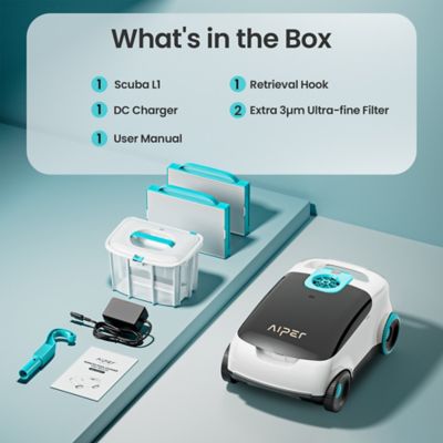 Image showing 8 th Aiper Intelligent Scuba L1 Cordless Robotic Pool Cleaner for Above-Ground Pools up to 1100 sq. ft. with Bumper Protection