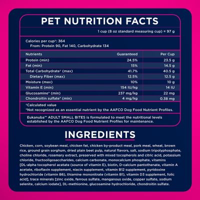 Image showing 6 th Eukanuba Adult Medium Breed Small Bites Chicken Dry Dog Food
