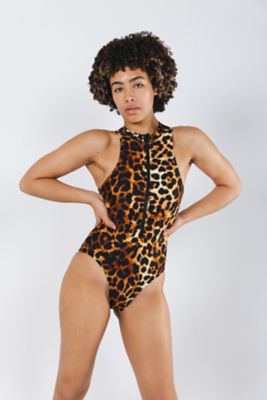 Shinesty Leopard Zip Up One pc. Swimsuit