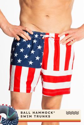 Shinesty American Flag Patch Ball Hammock Pouch 5 in. Swim Trunks