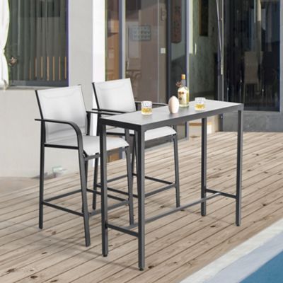 Nuu Garden Outdoor Textilene Bar Set, Gray