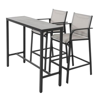 Image showing  Outdoor Textilene Bar Set, Gray