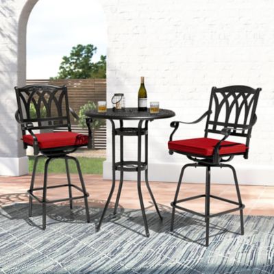 Image showing  3PCS Patio Swivel Bar Set,Umbrella Hole