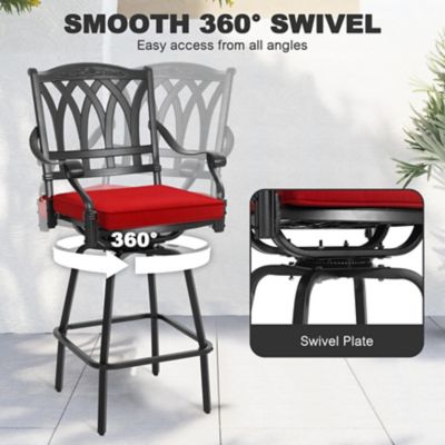 Image showing  3 pc. Patio Swivel Bar Set,Umbrella Hole