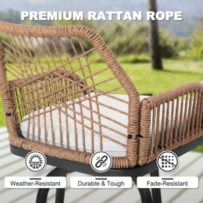 Image showing 8 th Nuu Garden 5 pc. Swivel Rattan Patio Bar Set