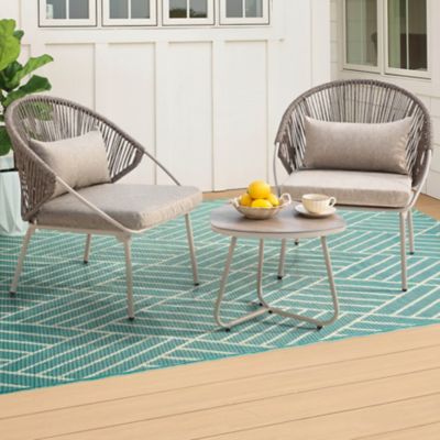 Nuu Garden 3 pc. Iron Patio Furniture Set