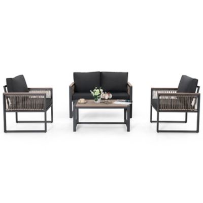 Image showing  4 pc. Plastic Wood Patio Sofa Set