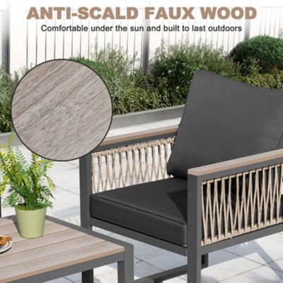 Image showing 5 th Nuu Garden 4 pc. Plastic Wood Patio Sofa Set