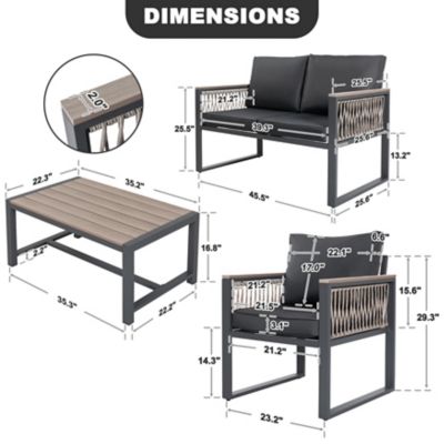 Image showing 6 th Nuu Garden 4 pc. Plastic Wood Patio Sofa Set