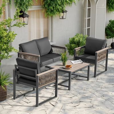 Image showing 7 th Nuu Garden 4 pc. Plastic Wood Patio Sofa Set