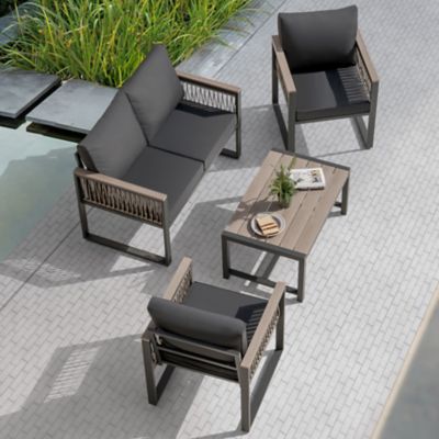 Image showing 8 th Nuu Garden 4 pc. Plastic Wood Patio Sofa Set