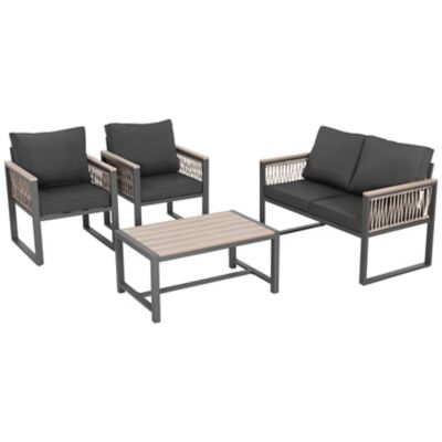 Image showing 9 th Nuu Garden 4 pc. Plastic Wood Patio Sofa Set