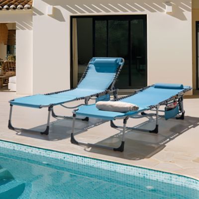 Image showing 7 th Nuu Garden Patio 5 Position Folding Lounge Chair
