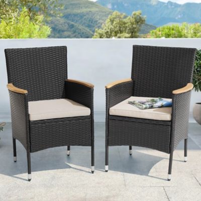 Nuu Garden 2 pc. Wicker Patio Chairs with Cushions