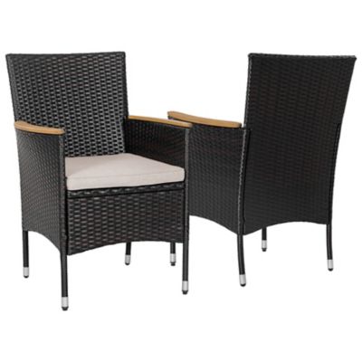 Image showing  2PCS Wicker Patio Chairs with Cushions