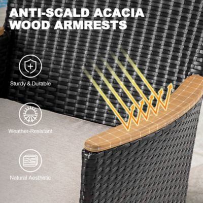 Image showing  2PCS Wicker Patio Chairs with Cushions