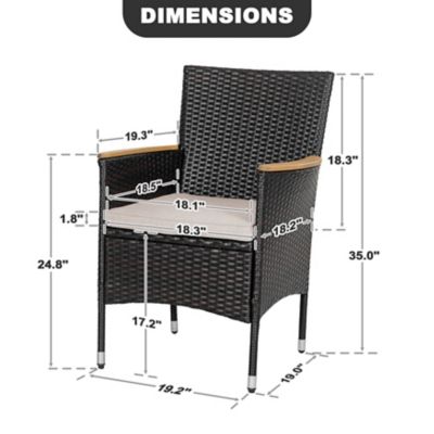 Image showing 5 th Nuu Garden 2PCS Wicker Patio Chairs with Cushions